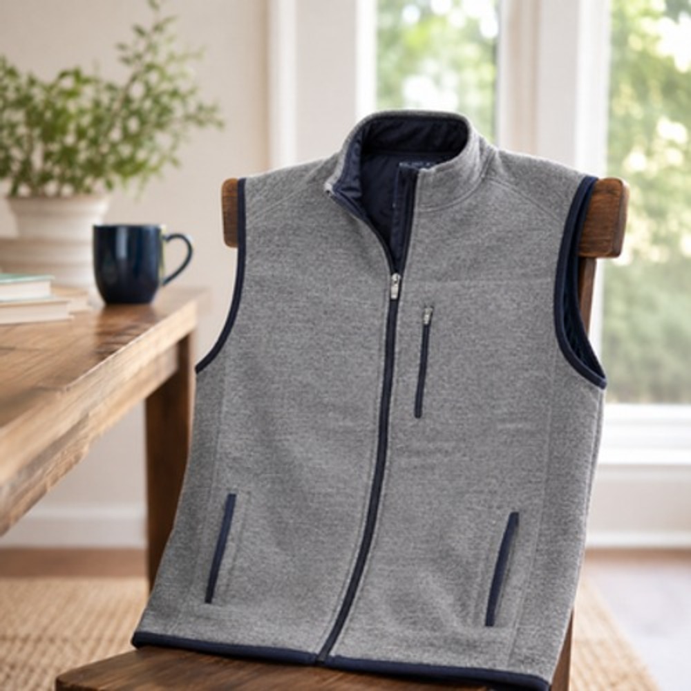 johnnie-O Phantom Fleece Full Zip Vest Men's XL Gray JMVT1010 - Picture 3 of 11